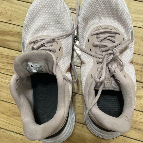 Nike Revolution Running Sneakers Pink Womens 10 Barely Rose Athletic Gym Workout - Picture 11 of 16